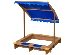 SwingKing Sitzbänke^Swing King Sandkasten Ibiza 120 cm x 120 cm x 18 cm Natur-Blau FSC®