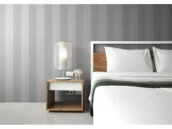 Tadessi Dekorative Tapeten^Tapete Streifen Romeo M1 No 2041 Vliestapete Überstreichbar Grau Weiß