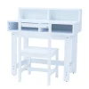 Teamson Kids Kinder Holzschreiber Stühle Set mit Aufbewahrung auf dem Tisch Weiß