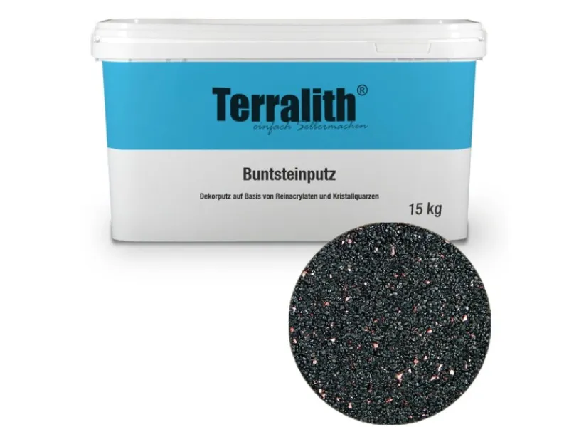 Terralith Buntsteinputz Mosaikputz 2mm -15 kg- BSP113 Rosa Schwarz