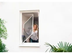 Tesa Insektenschutz^Fliegengitter Alu Rahmen Comfort Fenster Weiß 150 cm x 140 cm