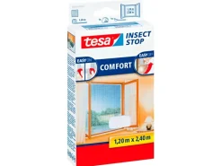 Tesa Fliegengitter Fenster mit Klettband Comfort 240 cm x 120 cm