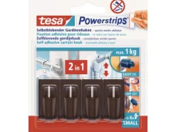 Tesa Vorhänge|Gardinen^Powerstrips Vario-Gardinenhaken Braun