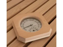 Home Deluxe Traditionelle Sauna SKYLINE BIG Tannenholz Natur XL mit Kunststeinwand