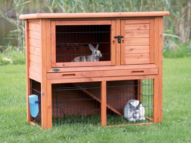 Trixie Kleintierstall Natura mit Freilaufgehege 116 cm x 97 cm x 63 cm Braun