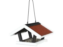 Trixie Vogelbedarf^Vogelfutterhaus Natura zum Hängen 30 cm x 18 cm x 28 cm Schwarz/ Weiß