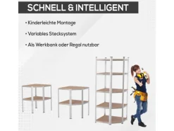 Tronitechnik Metallregale|Kellerregale^Schwerlastregal Kellerregal Lagerregal 40 X 40 X 70 X 70 X 180 Cm Stahlgestell Bis 875 Kg 5 Ablagen