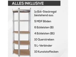 Tronitechnik Metallregale|Kellerregale^Schwerlastregal Kellerregal Lagerregal 40 X 40 X 70 X 70 X 180 Cm Stahlgestell Bis 875 Kg 5 Ablagen