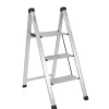TRUTZHOLM Klapptritte^Alu Trittleiter 3 Stufig Klappbar 150kg Anti Rutsch Trittflächen TÜV GS Silber