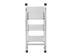 TRUTZHOLM Klapptritte^Alu Trittleiter 3 Stufig Klappbar 150kg Anti Rutsch Trittflächen TÜV GS Silber