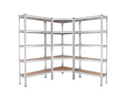 TRUTZHOLM Metallregale|Kellerregale^Regalsystem 3 Teilig 1x Eckregal 180x75x75x30x30 cm Und 2x Lagerregal 180x90x30 cm 2625 kg