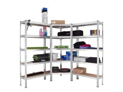 TRUTZHOLM Metallregale|Kellerregale^Regalsystem 3 Teilig 1x Eckregal 180x75x75x30x30 cm Und 2x Lagerregal 180x90x30 cm 2625 kg