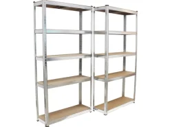 TRUTZHOLM Metallregale|Kellerregale^Regalsystem 3 Teilig 1x Eckregal 180x75x75x30x30 cm Und 2x Lagerregal 180x90x30 cm 2625 kg