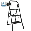 TRUTZHOLM Klapptritte^Trittleiter 3 Stufen Klappbar TÜV/GS 150 kg Anti-Rutsch Trittflächen Schwarz
