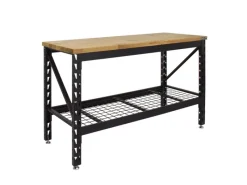 TRUTZHOLM Sideboards^Werkbank 153x62x99 cm Traglast 500 kg Stahlgestell Hartholzplatte