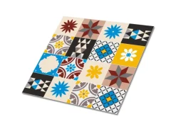 Tulup PVC Fliesen Selbstklebende 30 cm x 30 cm Set von 9 Klassische Klebefliesen Vinyl Bodenfliesen Klebefliesen für Küche Orientalisches Mosaik