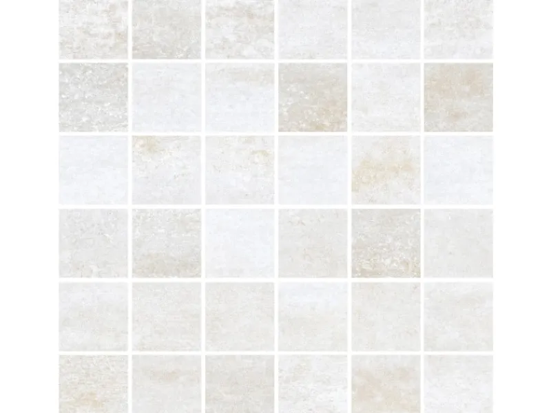 Vabene Mosaikfliese Allora Due Bianco Feinsteinzeug 30 cm x 30 cm