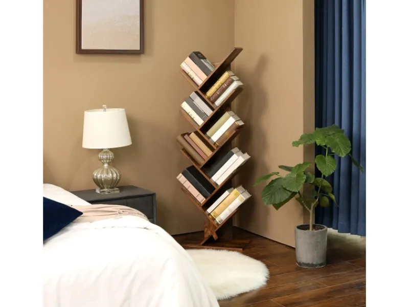 Bücherregale^Vasagle Bücherregal Baum-Form 25 cm x 50 cm x 141,5 cm Braun