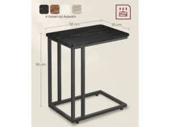 Tische|Sofas^Vasagle Beistelltisch 35 cm x 50 cm x 60 cm Schwarz
