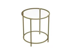 Vasagle Beistelltisch Hartglas Ø 50 cm x 50 cm Gold