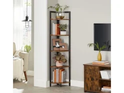 Eckregale^Vasagle Eckregal 5 Ablagen 30 cm x 30 cm x 150 cm Braun-Schwarz