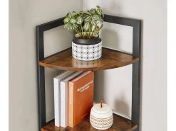 Eckregale^Vasagle Eckregal 5 Ablagen 30 cm x 30 cm x 150 cm Braun-Schwarz