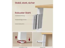 Vasagle Eckregal 33,4 cm x 33,4 cm x 125 cm Nature-Weiß