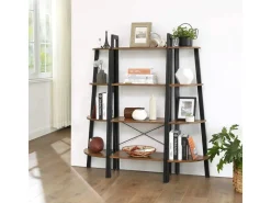 Eckregale^Vasagle Eckregal 4 Ebenen 34 cm x 34 cm x 125 cm Braun-Schwarz