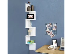 Wandregale|Holzregale^Vasagle Eckregal 5 Ebenen 20 cm x 20 cm x 126 cm Weiß