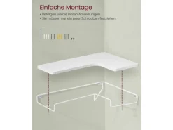 Vasagle Eckregal 2er Set L-förmig 29 cm x 40 cm Weiß