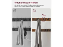 Vasagle Garderobenständer 84 cm x 183 cm x 33,7 cm Braun-Schwarz