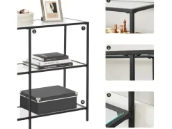 Vasagle Konsolentisch 30 cm x 100 cm x 73 cm Schwarz-Transparent