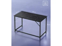 Tische^Vasagle Schreibtisch 60 cm x 120 cm x 75 cm Schwarz