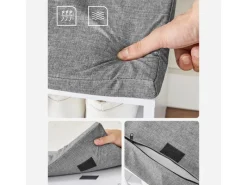 Regal Weiß|Sitzbänke^Vasagle Schuhbank mit Sitzkissen 30 cm x 105 cm x 48 cm Weiß-Grau