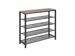 Vasagle Schuhregal 4 Ebenen 100 cm x 30 cm x 92,5 cm Grau-Schwarz