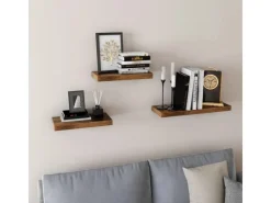 Wandregale|Regale Massivholz^Vasagle Schweberegal 20 cm x 40 cm x 3,8 cm Braun