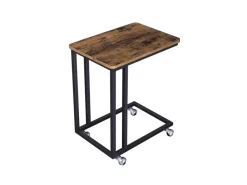 Vasagle Serviertisch mit Rollen 35 cm x 50 cm x 60 cm Braun-Schwarz