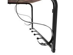 Vasagle Wandgarderobe 5 Haken und Regal 30 cm x 60 cm 31,7 cm Braun-Schwarz