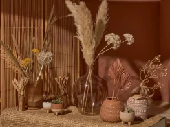 Vasen^Vase Desert Flower Glas 25 cm x Ø 15 cm Braun