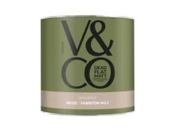 V&CO Premium-Innenfarbe Dead Flat Matt Beige Farbton 2 2,5 l