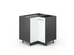 Eckregale^Vicco Eckunterschrank Fame-Line Hochglanz/Anthrazit 81 cm ohne Arbeitsplatte