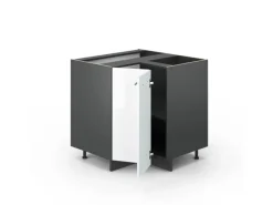 Eckregale^Vicco Eckunterschrank Fame-Line Hochglanz/Anthrazit 81 cm ohne Arbeitsplatte