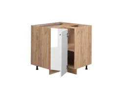 Weitere Regale^Vicco Eckunterschrank Fame-Line Hochglanz/Goldkraft Eiche 81 cm AP Eiche