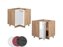 Weitere Regale^Vicco Eckunterschrank Fame-Line Hochglanz/Goldkraft Eiche 81 cm AP Eiche