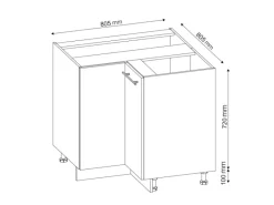 Weitere Regale^Vicco Eckunterschrank Fame-Line -Gold/Weiß 81 cm AP