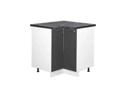 Weitere Regale^Vicco Eckunterschrank Fame-Line -Gold/Weiß 81 cm AP