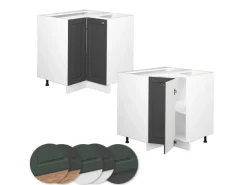 Weitere Regale^Vicco Eckunterschrank Fame-Line -Gold/Weiß 81 cm AP