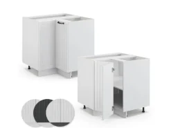 Eckregale^Vicco Eckunterschrank Fame-Line Landhaus/ 81 cm ohne Arbeitsplatte