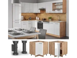 Vicco Eckunterschrank Fame-Line Hochglanz/Goldkraft Eiche 81 cm ohne Arbeitsplatte