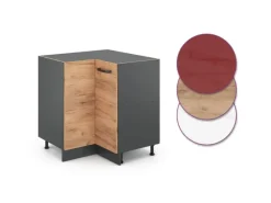 Eckregale^Vicco Eckunterschrank R-Line Goldkraft /Anthrazit 76 cm ohne Arbeitsplatte